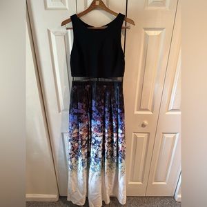 Illusion Floral Pattern Dress Perfect for a formal occasion